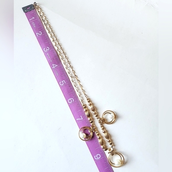 AMCO ART DECO NECKLACE - GOLD-FILLED GENUINE PEARLS - Picture 13 of 15